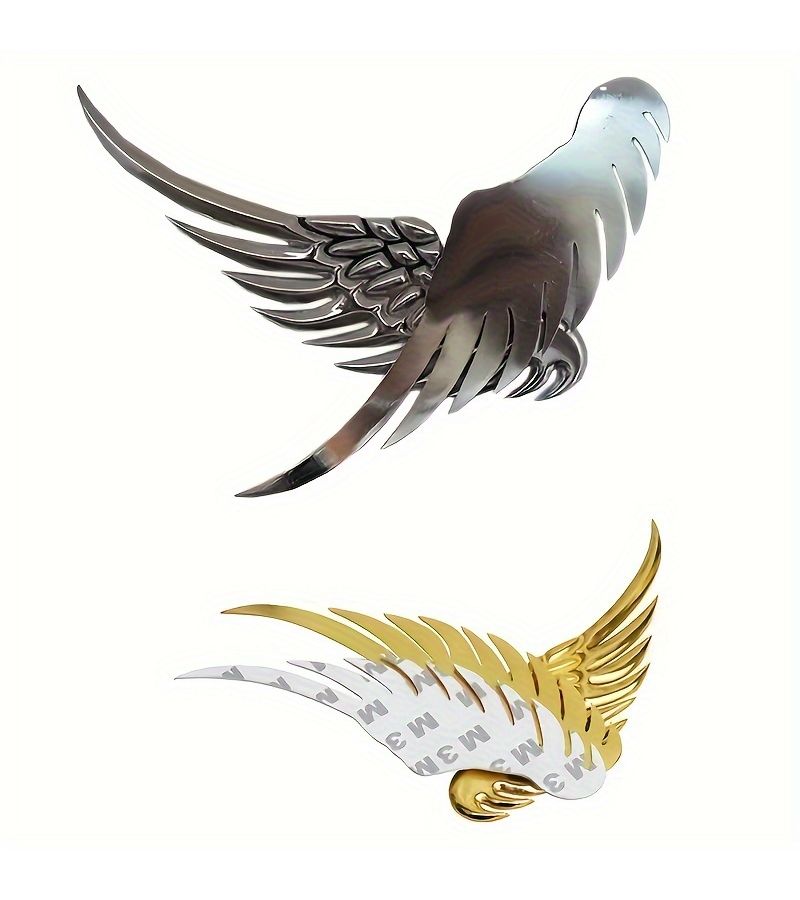 Gold Angel Wing Car Stickers 3D Metal Badge Decorative For Auto Motorcycle - Image 3