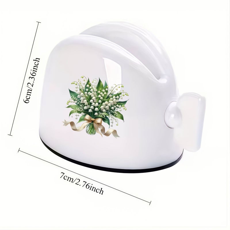 Lily Of The Valley Flower Printed Easy Squeeze Toothpaste Dispenser Cute Lamb Design Manual Bathroom Accessory Convenient Toothpaste Use - Image 2