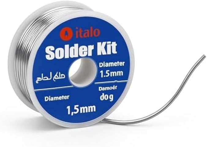 FITTO طقم سلك لحام فيتو 1.5 مم - سلك لحام خالي من الرصاص بنواة راتنجية لإصلاح الإلكترونيات، معجون فلكس وخصلة إزالة اللحام، ملحقات اللحام - Image 4