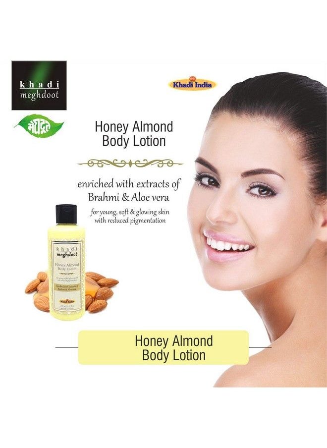 KHADI MEGHDOOT Natural Honey Almond Body Lotion 210Ml Enriched With Brahmi And Aloe Vera For Soft And Glowing Skin; Body Lotion For Dry Skin; Ayurvedic Lotion (Pack Of 2)  - Image 5