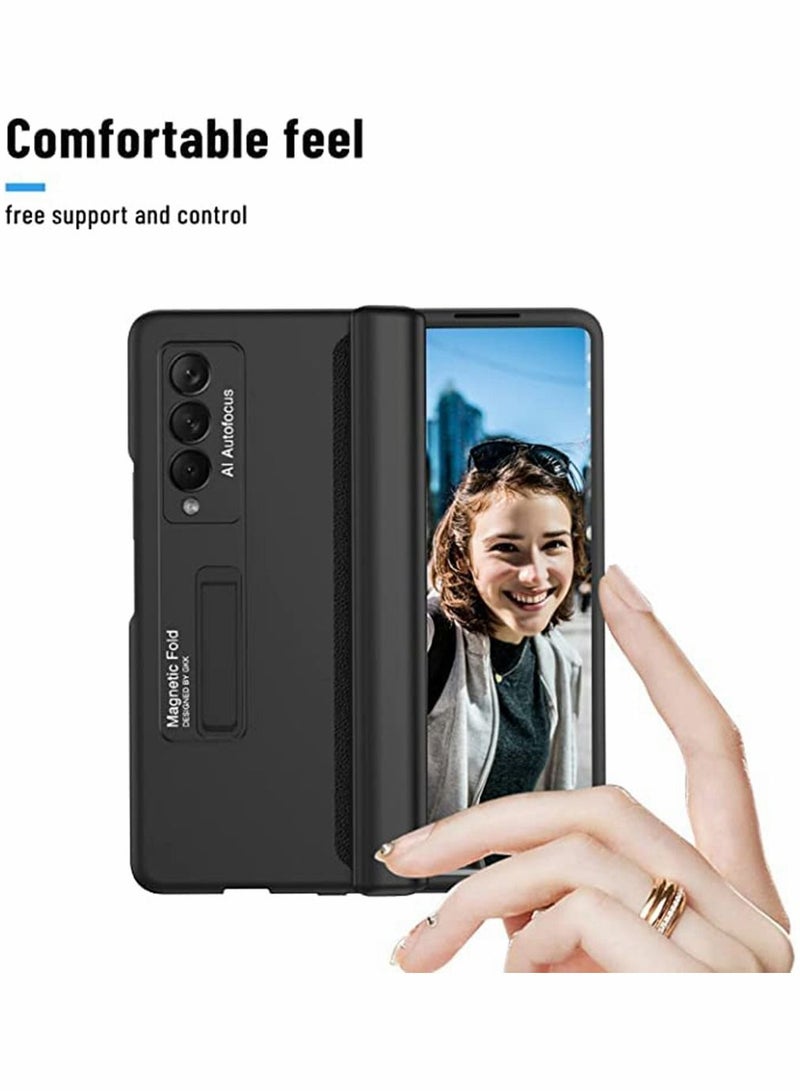 Y&D Phone Case Compatible with Samsung Galaxy Z Fold 3, Magnetic bracket Ultra-thin Folding Kickstand, Strengthen PC Durable Cover Holder, Full wrap hinge Protective Hinge Protector,Black  - Image 2