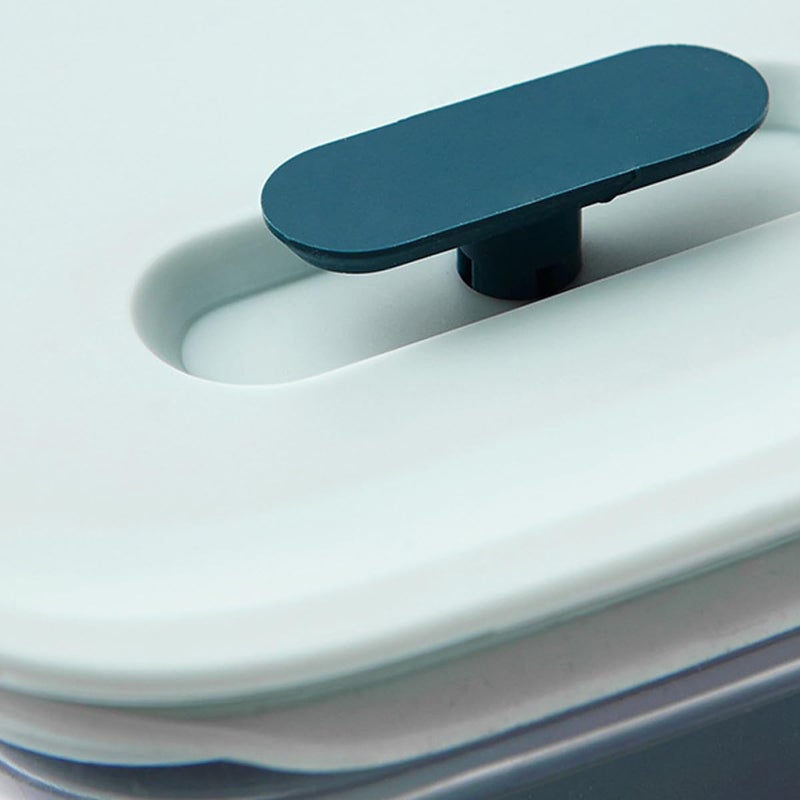 VERDANVERSE Sliding Refrigerator Storage Box with Drainage Colander, Sky Blue Plastic Produce Keeper Bin, Airtight Food Storage Container for Fridge Organization and Freshness - Image 4