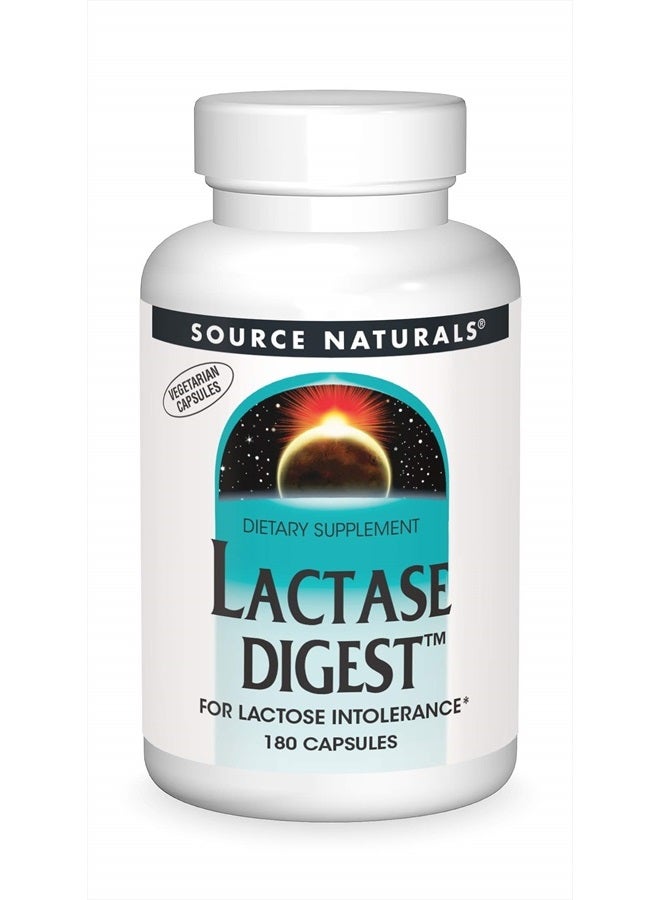 Source Naturals لاكتاز دايجست، لتحمل اللاكتوز - 180 كبسولة - Image 1