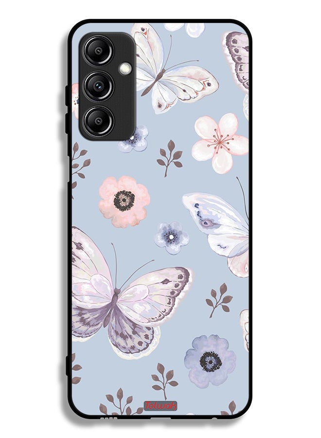 Tolwak Samsung Galaxy A24 4G Protective Case Cover Butterflies And Flowers - Image 1