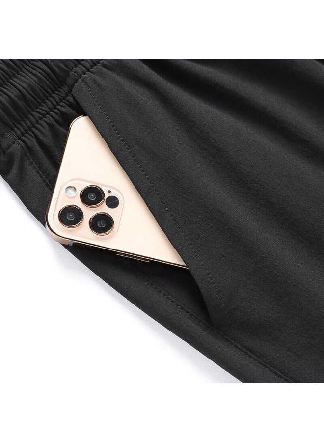 Tucano Tucano Men's Casual Pants Korean Style Comfortable All-match Ice Silk Breathable Nine-point Sports Slim Fit Pants Men's Clothing Black B 3xl - Image 5