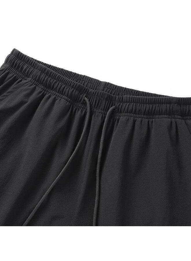 Tucano Tucano Men's Casual Pants Korean Style Comfortable All-match Ice Silk Breathable Nine-point Sports Slim Fit Pants Men's Clothing Black B 3xl - Image 3