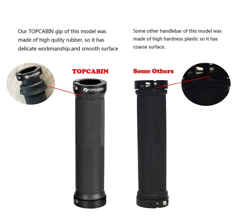 TOPCABIN Bicycle Grips,Double Lock on Locking Bicycle Handlebar Grips Rubber Comfortable Bike Grips for Bicycle Mountain BMX ((Aluminum Lock Plug) Black 1 Pair) - Image 5