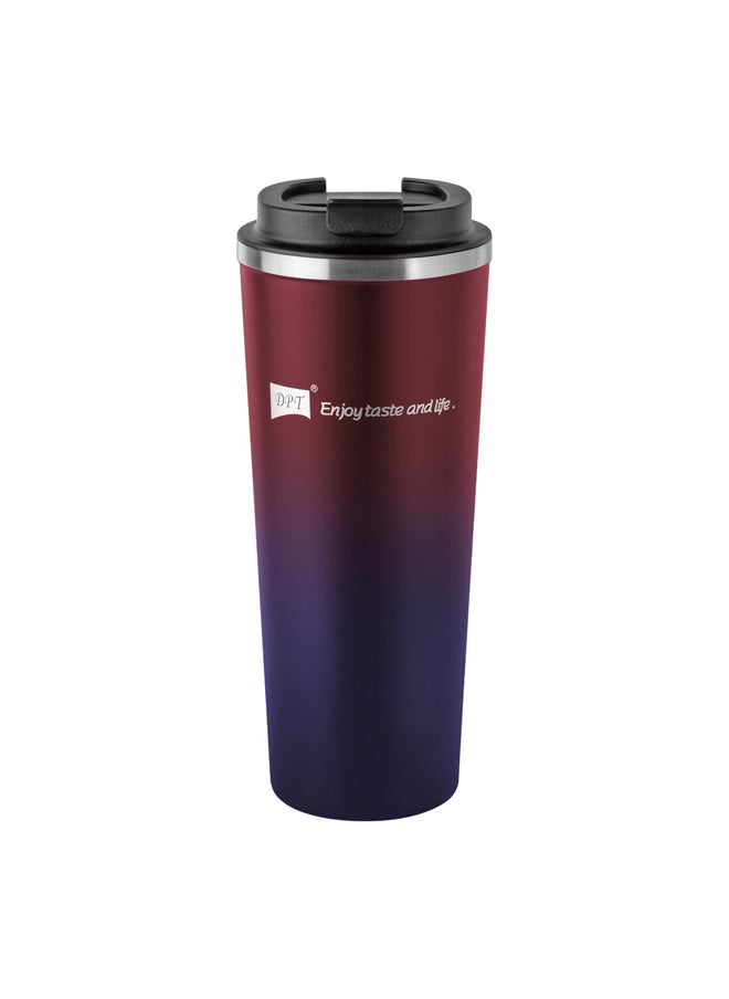AL SANIDI Stainless steel tea and coffee mug Coffee cup for trips and travel Black*Red capacity 750 ml  - Image 1