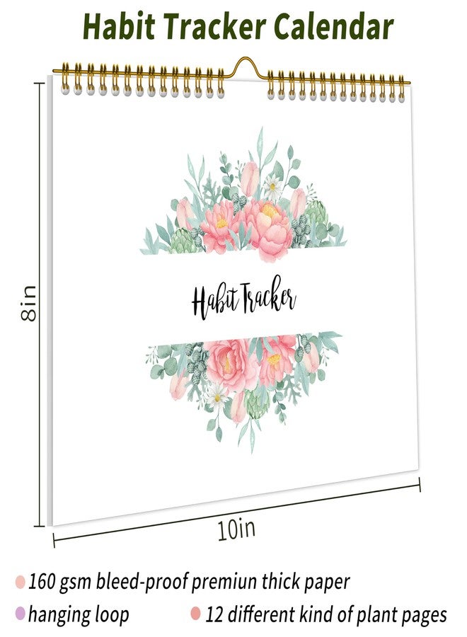 KAICN Habit Tracker Calendar,12 Monthly Habit Tracker Journal with Spiral Binding,Undated Weekly Monthly Planner to Boost Productivity&Self Improvement,8"x10"(Pink) - Image 2