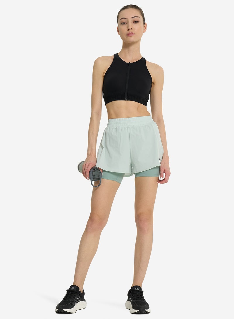 Athlex Women's Running Shorts Pulse+ Green, Athlex, ATDRY Moisture-Wicking, Perforated for Ventilation, Reflective Elements, Adjustable Waistband, Practical Pockets - Image 3