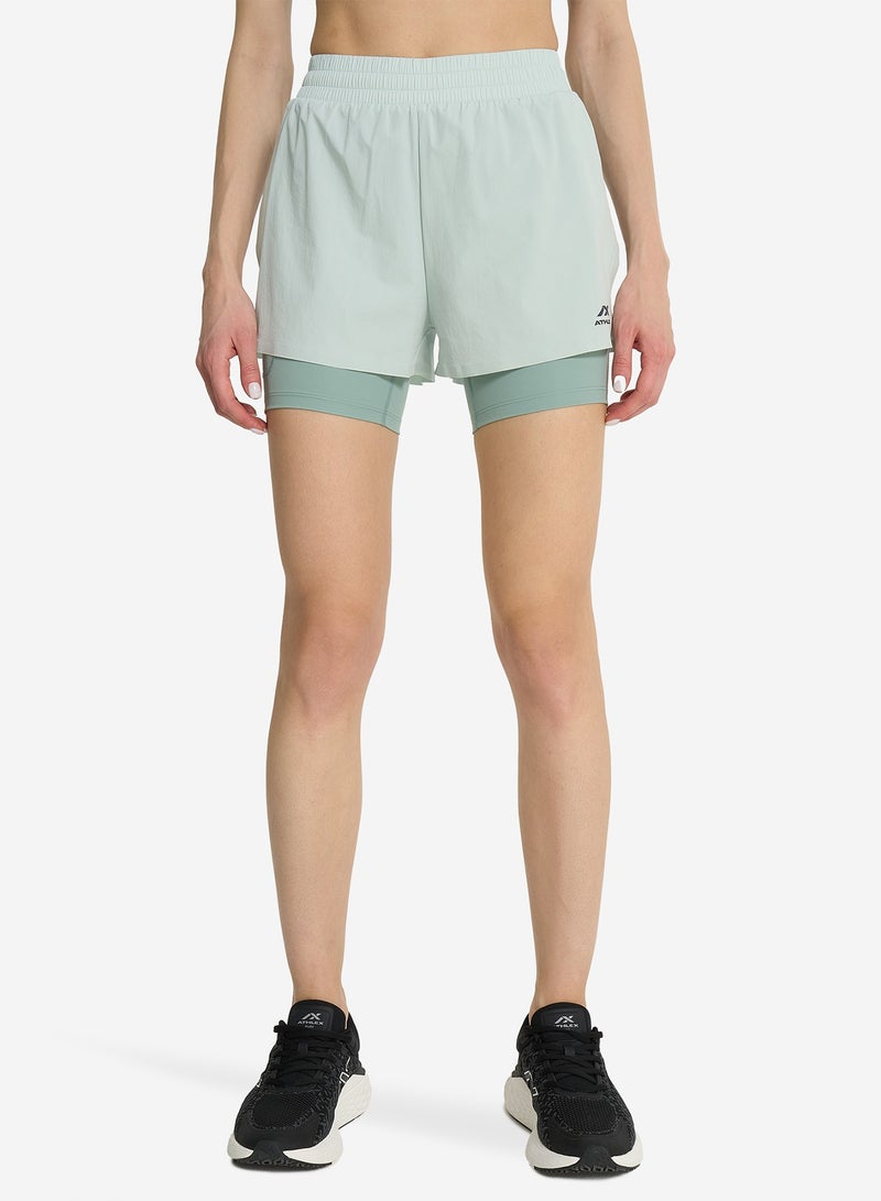 Athlex Women's Running Shorts Pulse+ Green, Athlex, ATDRY Moisture-Wicking, Perforated for Ventilation, Reflective Elements, Adjustable Waistband, Practical Pockets - Image 5