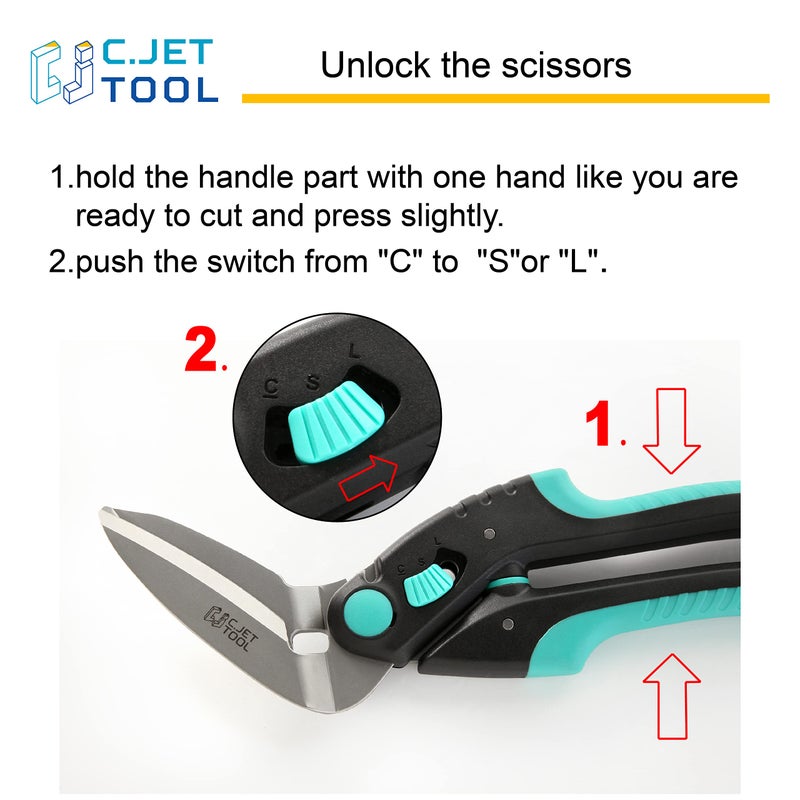 C.JET TOOL 10" Heavy Duty Scissors, Carpet Cutter, Industrial Scissors, Multipurpose, Scissors for Carpet, Cardboard, Leather, Pruning, Gardening, Professional Soft Grip Stainless Steel (Turquoise) - Image 2