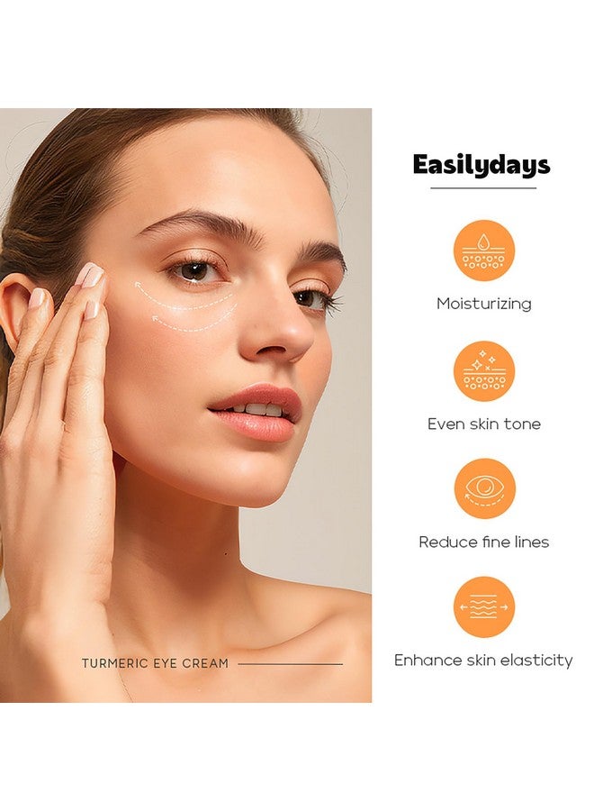Easilydays Turmeric Under Eye Cream For Dull Eye Skin Fine Lines Eye Bags Dark Circles Eye Firming Even Skin Tone Hydrating Moisturizes Smooths Fine Lines Under Eye Serum Turmeric Booster Eye Treatment Eye Cream - Image 3