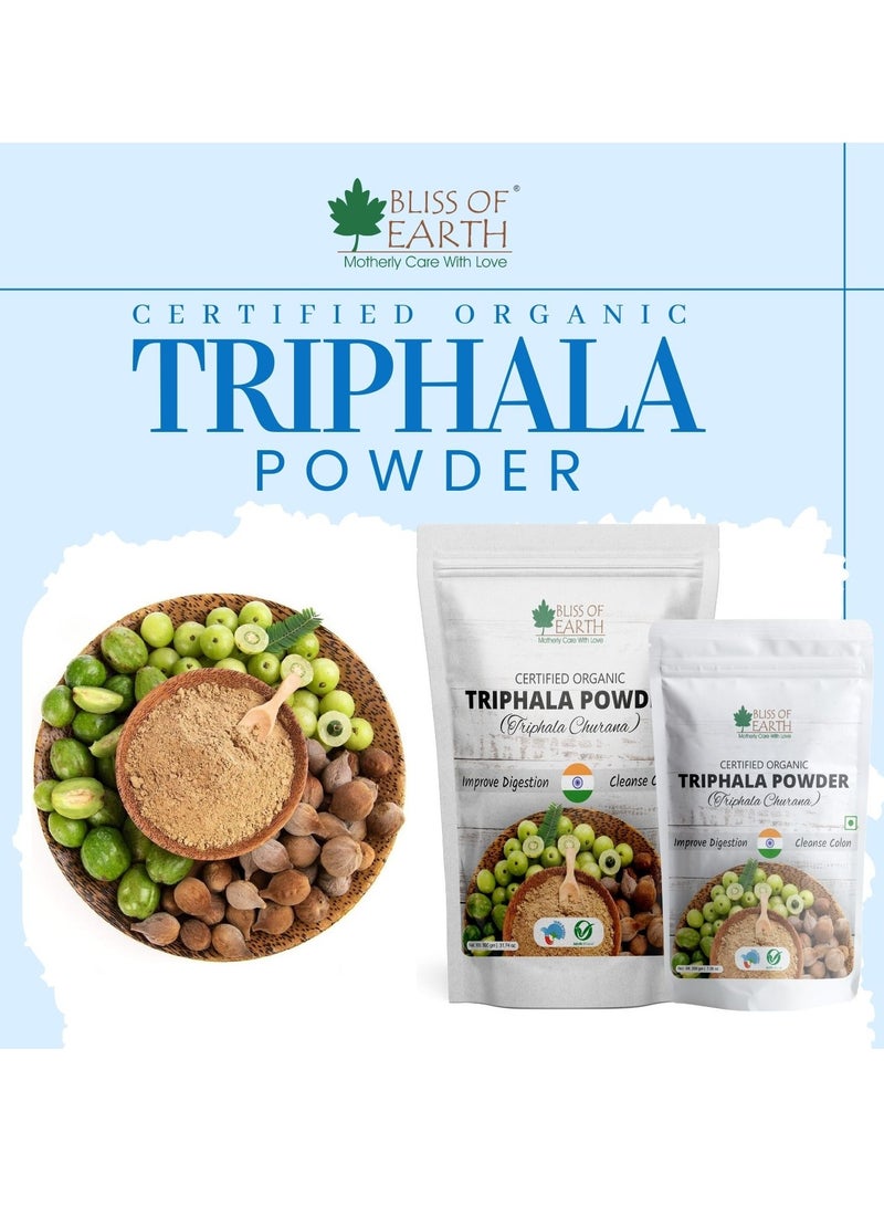 BLISS OF EARTH Organic Triphala Powder Pure Ayurvedic Herbal Blend Help for Detox & Digestion Support Boost Immunity 400gm - Image 2