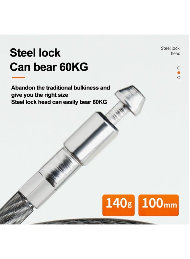 DOUGEI Steel Cable Locks, 4-Digit Combination Lock Padlock Resettable Code for Bikes,Gate,Fence,Refrigerator Door - Image 3