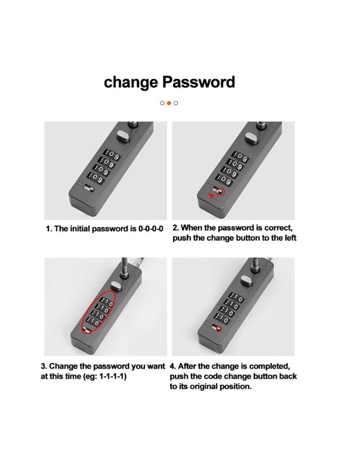 DOUGEI Steel Cable Locks, 4-Digit Combination Lock Padlock Resettable Code for Bikes,Gate,Fence,Refrigerator Door - Image 5