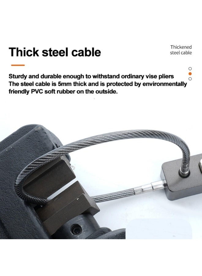 DOUGEI Steel Cable Locks, 4-Digit Combination Lock Padlock Resettable Code for Bikes,Gate,Fence,Refrigerator Door - Image 4