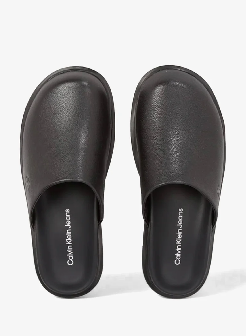 Calvin Klein Jeans Leather Clog Slippers