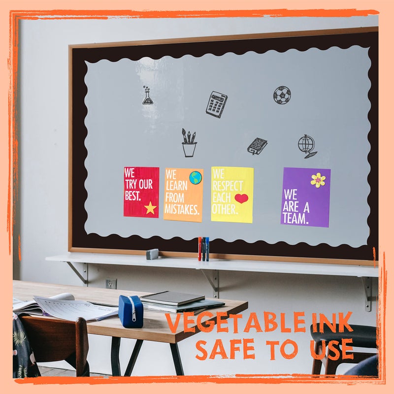 ERKE 60 Feet Bulletin Board Borders, Pure Black Scalloped Rolled Border Trim Board Border with Wavy Line Design Decoration for School, Classroom & Offices - Image 4