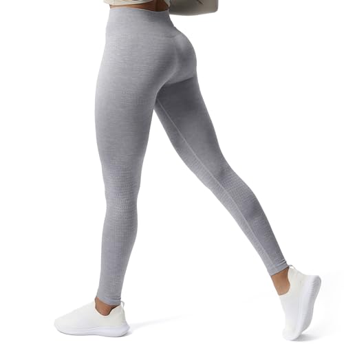Aoxjox Women's High Waist Workout Gym Vital Seamless Leggings Yoga Pants 24'' (Smokey Grey Marl, Medium) - Image 1