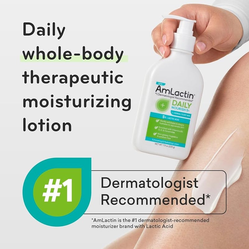 AmLactin Daily Nourish 5  79 oz Body Lotion with 5 Lactic Acid  Exfoliator and Moisturizer for Dry Skin Packaging May Vary - Image 2