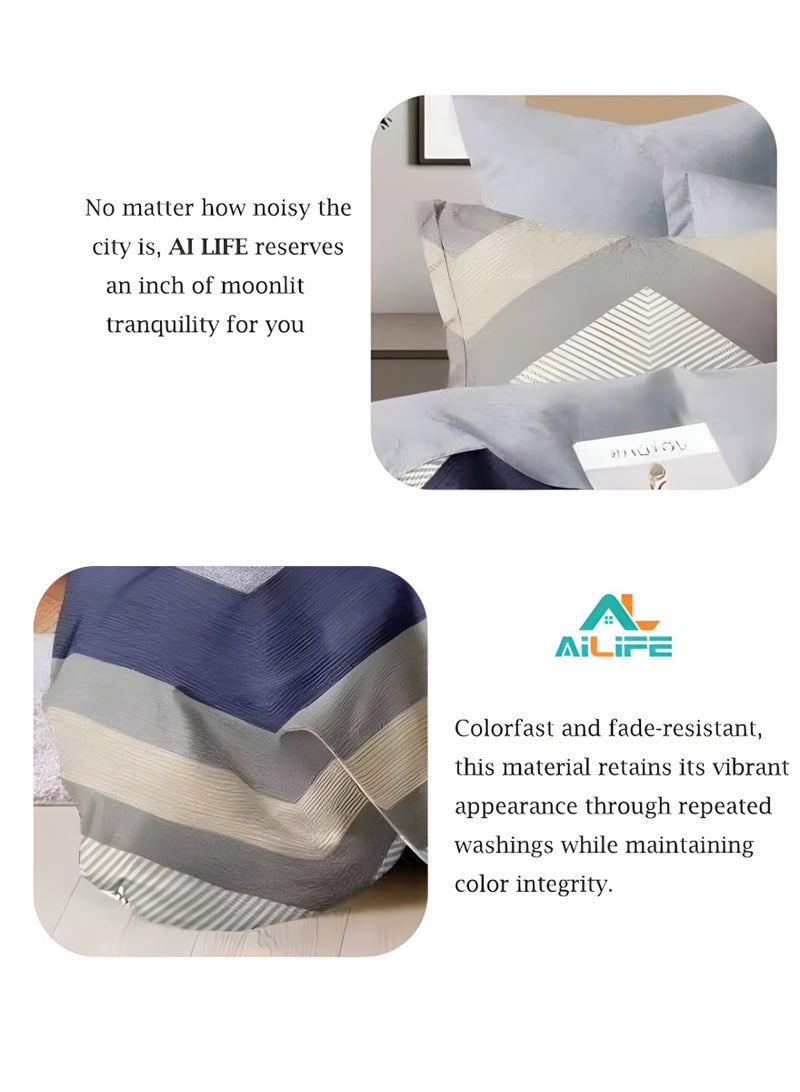 Al LIFE Premium Microfiber Super King 6-Piece Bed Sheet Set - Deep Pocket Fitted Sheet, Duvet Cover & 4 Pillowcases for Everyday Comfort - Image 4
