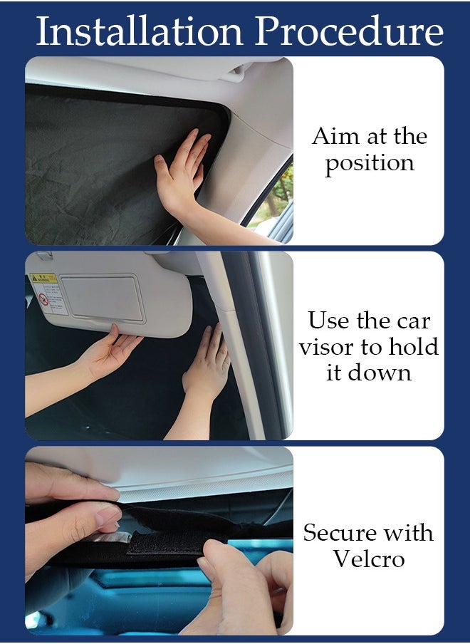 DUNISO - 6 Pieces Sunshade for Car, Car Windshield Sun Shade, Car Window Shade Front Windshield Shades UV Rays Sun Visor Protector Easy to Use Fits Windshields Keep Car Cool - Image 1