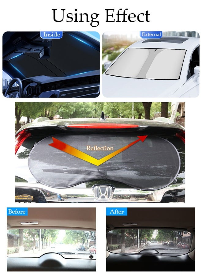 DUNISO - 6 Pieces Sunshade for Car, Car Windshield Sun Shade, Car Window Shade Front Windshield Shades UV Rays Sun Visor Protector Easy to Use Fits Windshields Keep Car Cool - Image 1