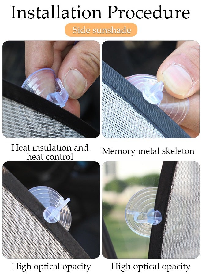 DUNISO - 6 Pieces Sunshade for Car, Car Windshield Sun Shade, Car Window Shade Front Windshield Shades UV Rays Sun Visor Protector Easy to Use Fits Windshields Keep Car Cool - Image 1