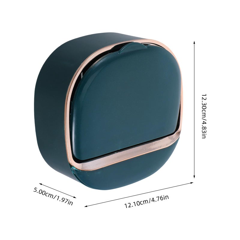 Green Plastic Wall Mounted Soap Dish Holder No Drilling Installation Bathroom Organizer - Image 3