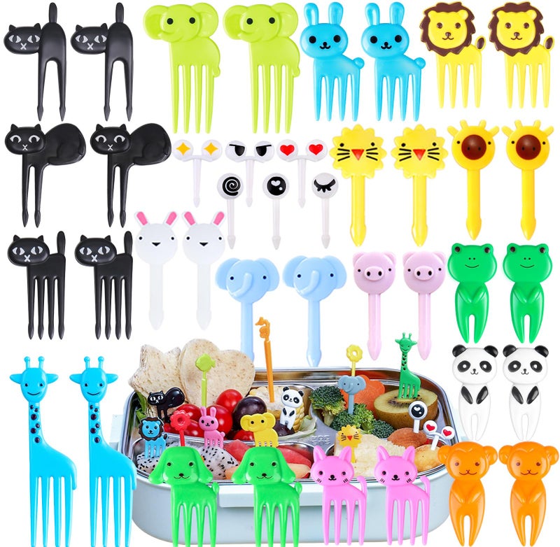 Vicuna R 150 Pcs Animal Food Picks for Kids, Vicuna R Fun Kids Food Picks for Bento Box Accessories, Reusable Toddler Fruit Toothpicks, Cute Kids Lunch Accessories for Picky Eater BPA-Free - Image 1