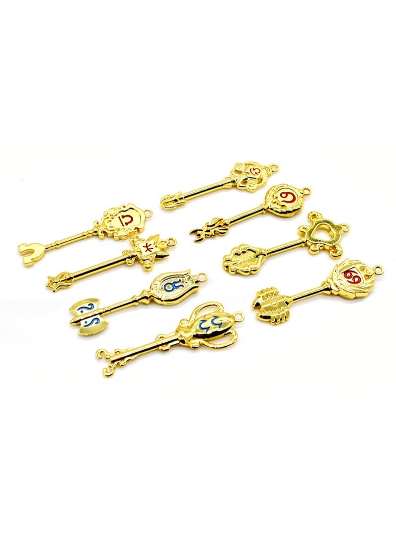 HALAMODO Fairy Tail 35-Piece Celestial Spirit Key Keychain Set - Miniature Zodiac Keys with Glittering Details, Perfect Birthday Gift and Collectible - Image 4