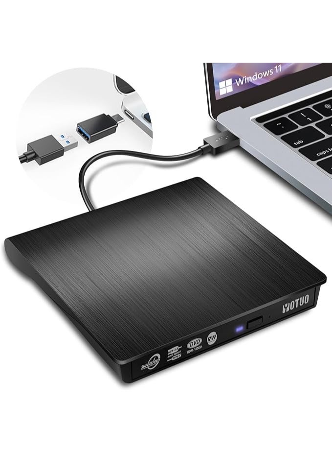 External DVD Drive – Portable USB 3.0 CD/DVD Burner & Rewriter for Laptop and Desktop – High-Speed, Lightweight & Easy to Use - Image 1