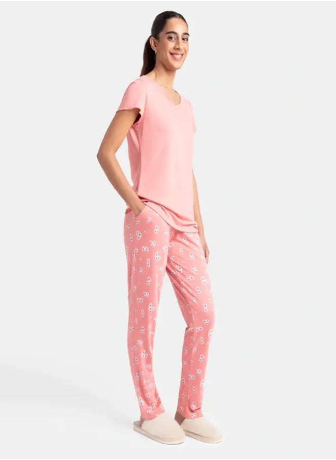 JOCKEY - Jockey RX85 Women's Micro Modal Cotton Short Sleeve T-Shirt & Pyjama Sleep Set - Image 1