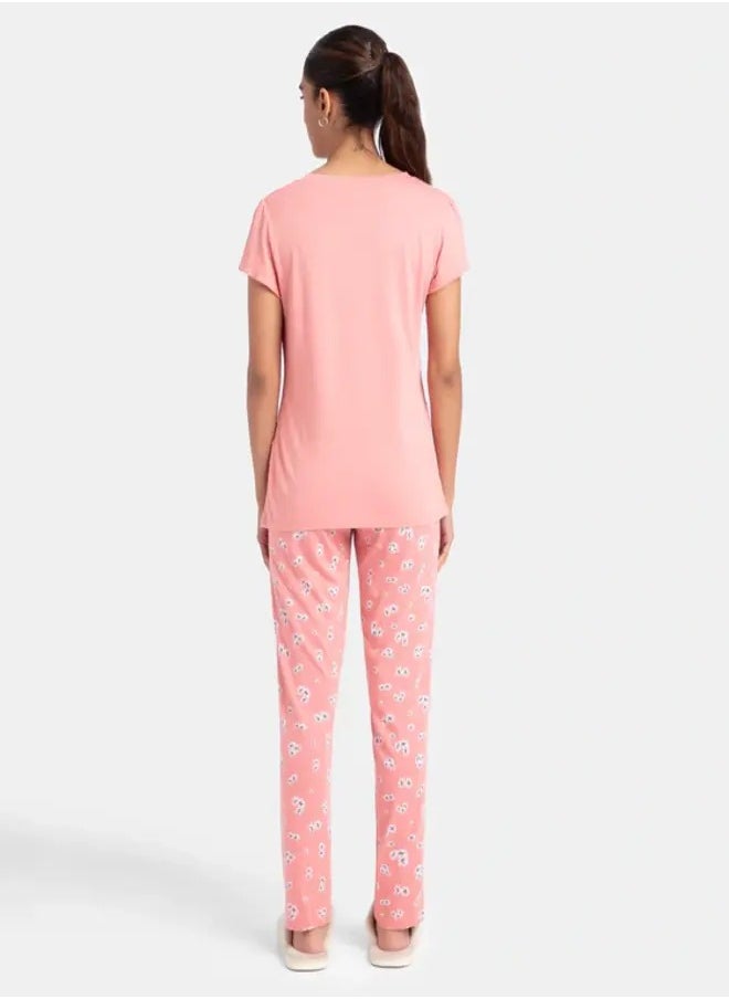 JOCKEY - Jockey RX85 Women's Micro Modal Cotton Short Sleeve T-Shirt & Pyjama Sleep Set - Image 1