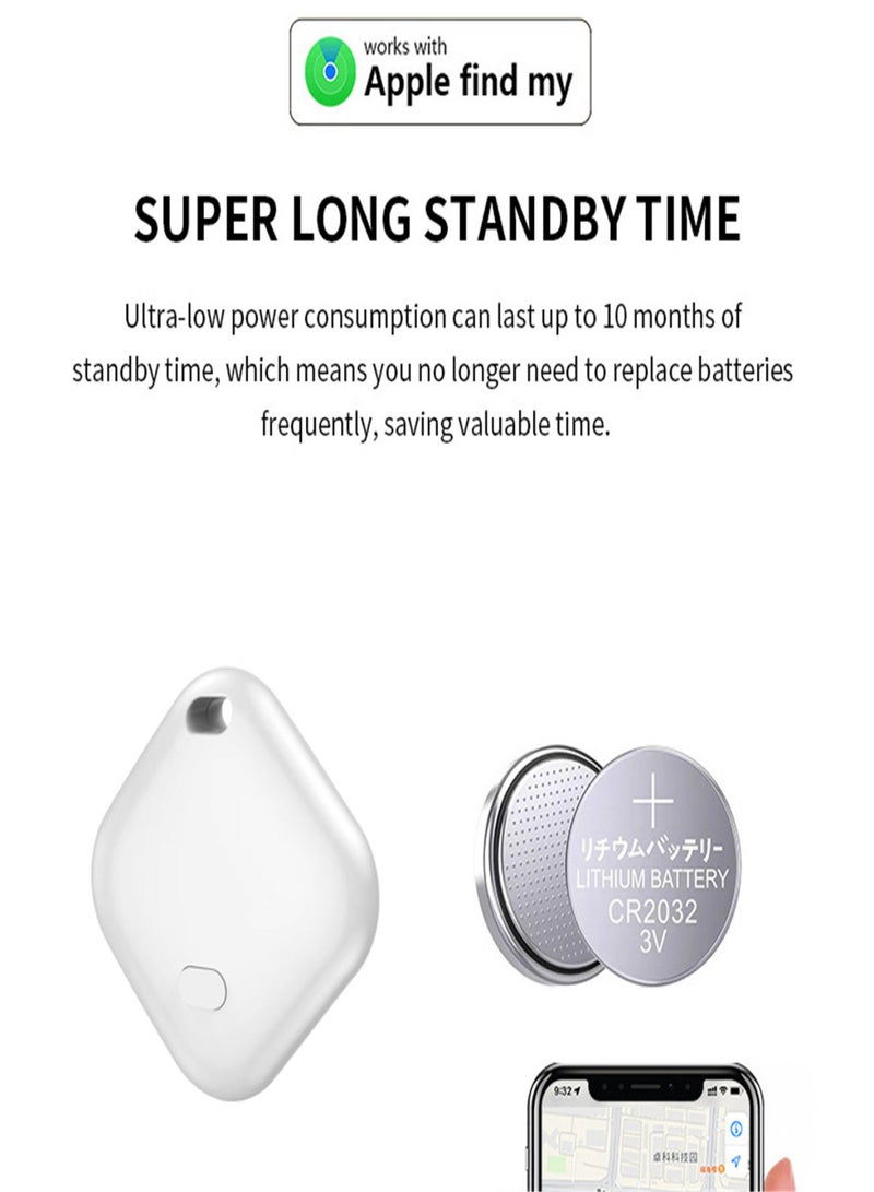 Find My world tag, Bluetooth Tracker, Keys Finder and Item Tracker Tags MFI Certification for Car Keys and Phones Bags and More Remote Control Finder Full Global Coverage Phone Finder iOS Compatible White - Image 3
