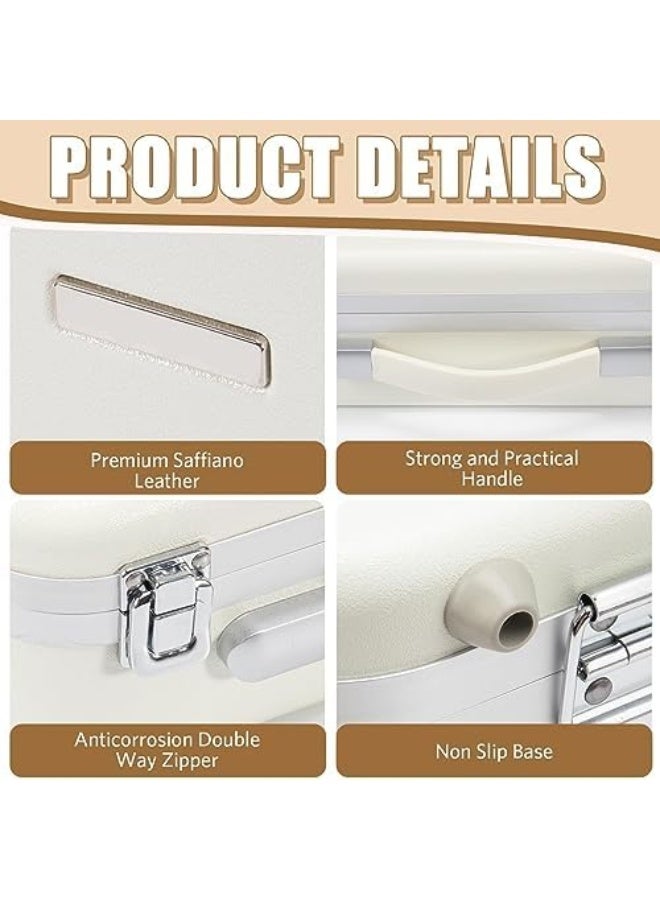 Makeup Travel Lighted Case with Large LED Light Mirror Coetic Bag Organizer Professional Adjustable Divider Storage, Waterproof Portable Make up Train Box Accessories And Tools Case - Image 5