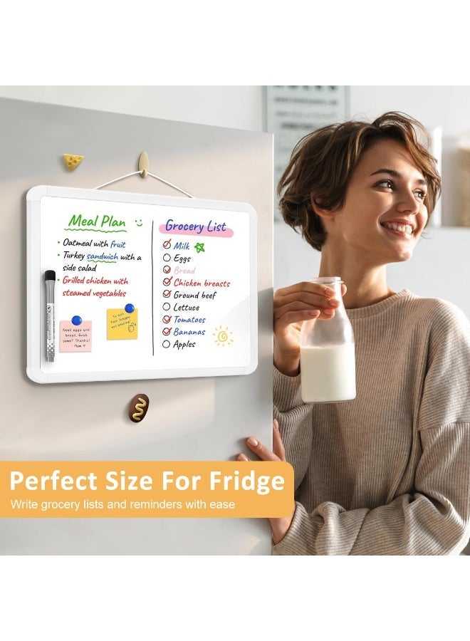 HASTHIP® White Board Dry Erase, Double-Sided Magnetic Dry Erase Board, with Black Dry Erase Marker and Magnets Easel Whiteboard, Hanging Whiteboard for Office, School, Home, Kitchen(14"x11") - Image 4