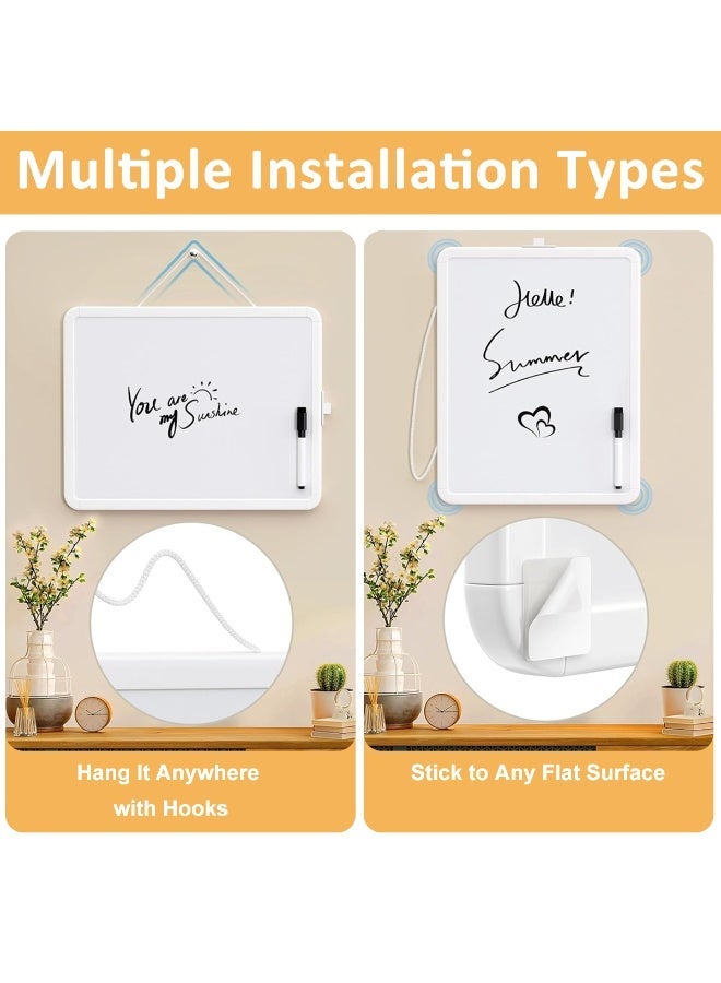 HASTHIP® White Board Dry Erase, Double-Sided Magnetic Dry Erase Board, with Black Dry Erase Marker and Magnets Easel Whiteboard, Hanging Whiteboard for Office, School, Home, Kitchen(14"x11") - Image 2