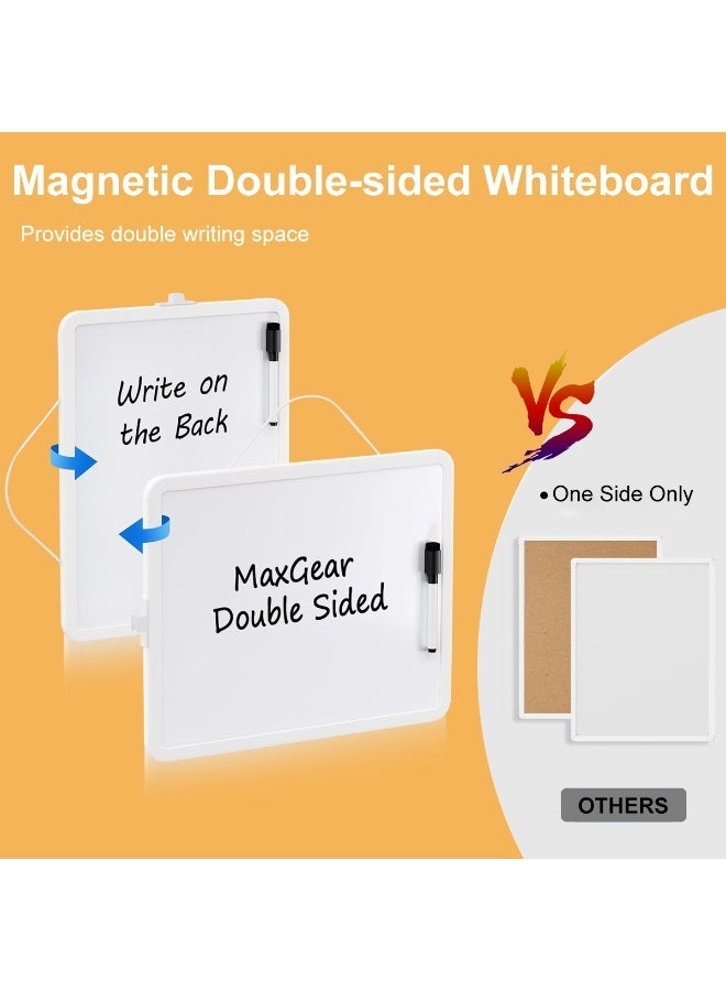 HASTHIP® White Board Dry Erase, Double-Sided Magnetic Dry Erase Board, with Black Dry Erase Marker and Magnets Easel Whiteboard, Hanging Whiteboard for Office, School, Home, Kitchen(14"x11") - Image 5