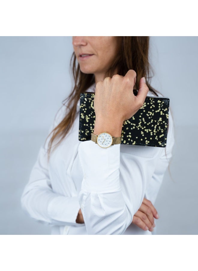 PIERRE CARDIN Women's Watch with Gold Metal Case and Gold Metal Band - Image 2