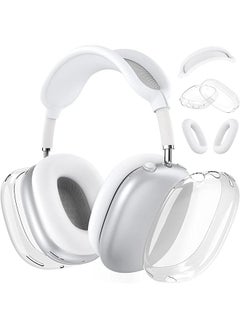 Case Compatible With Airpods Max Cover 3 In 1 Clear Soft Tpu Anti Scratch Ear Pad Case Cover Ear Cups Cover Headband Cover Protective Case For Airpods Max Headphones Accessories White
