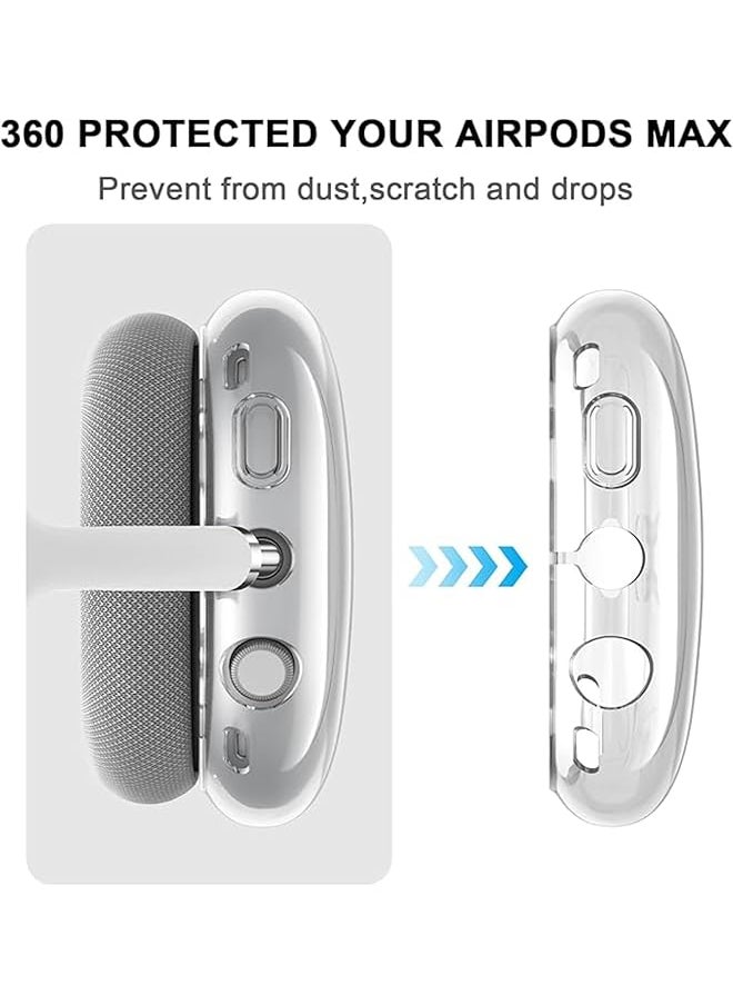 erorex - Case Compatible With Airpods Max Cover 3 In 1 Clear Soft Tpu Anti Scratch Ear Pad Case Cover Ear Cups Cover Headband Cover Protective Case For Airpods Max Headphones Accessories White - Image 1