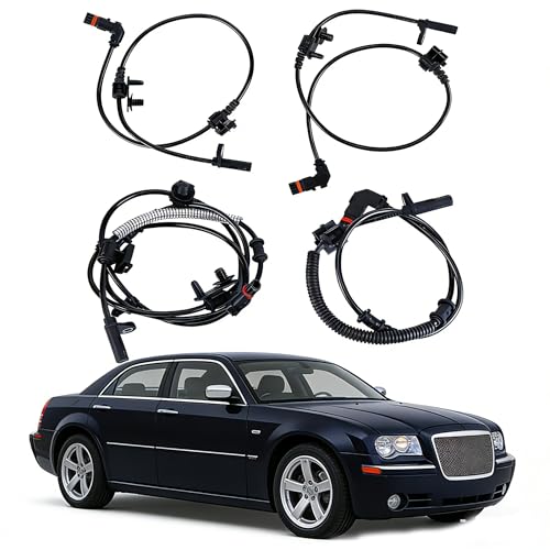 Hiolpen ABS Wheel Speed Sensor Fit for 05-10 for Chrysler 300 08-10 for Dodge Challenger 06-10 for Dodge Charger 05-08 for Dodge Magnum Rear Left Rear Right Front Left Front Right 4pcs ABS Sensors - Image 1