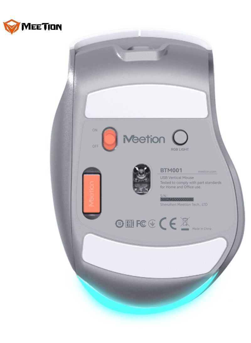 MEETION Wireless Dual-Mode Ergonomic Mouse BTM001 Ergonomic Design 2.4g Bluetooth Dual Mode Multiple Colors Available