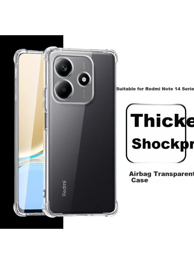 Holdzu Phone Case For Redmi Note 14, Redmi Note 14 Protective Cover, Silicone Lens Full Protection, Ultra-thin Frosted High-end Design For Men And Women - Transparent - Image 1