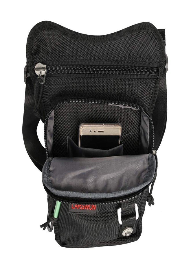 Larswon Thigh Pack, Larswon Leg Bag Thigh Pouch Bag Tactical Waist Bag Motorcycle Bag Waterproof Black - Image 3