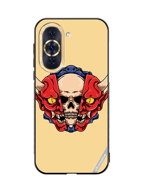 Protective Case Cover For Huawei Nova 10 Pro Skull Inside Demon Oni Mask Design Multicolour