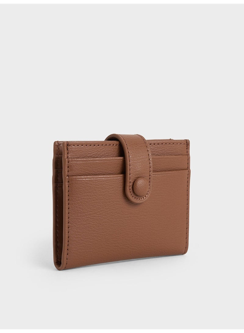 Charles & Keith Bliss Snap Button Card Holder - Chocolate - Image 3