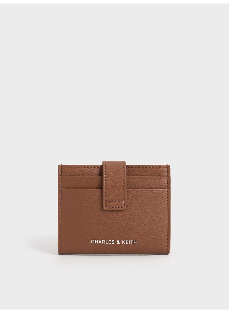 Charles & Keith Bliss Snap Button Card Holder - Chocolate - Image 4